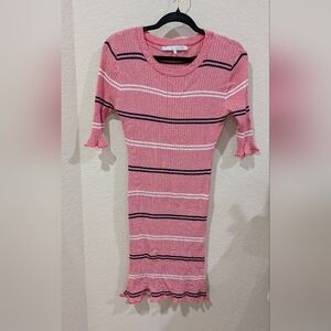 English Factory Bodycon Striped Shirt Dress